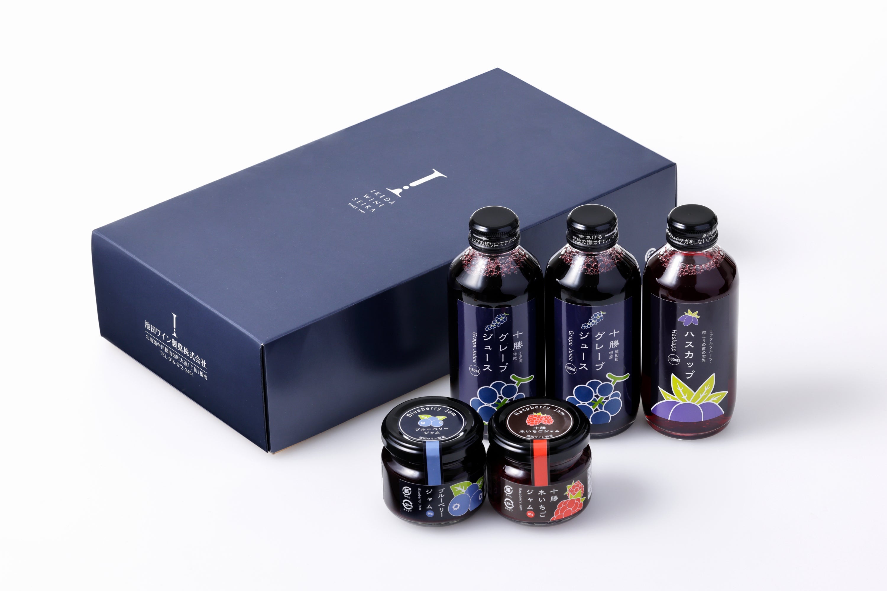 池田ワイン製菓【藤丸限定】北海道産果実のジュース&ジャムセット